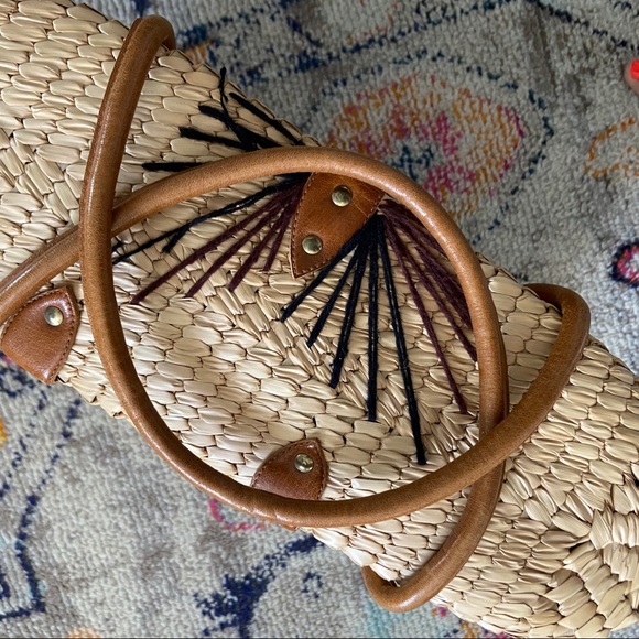 Straw Basket Bag Handbag - Picture 8 of 9